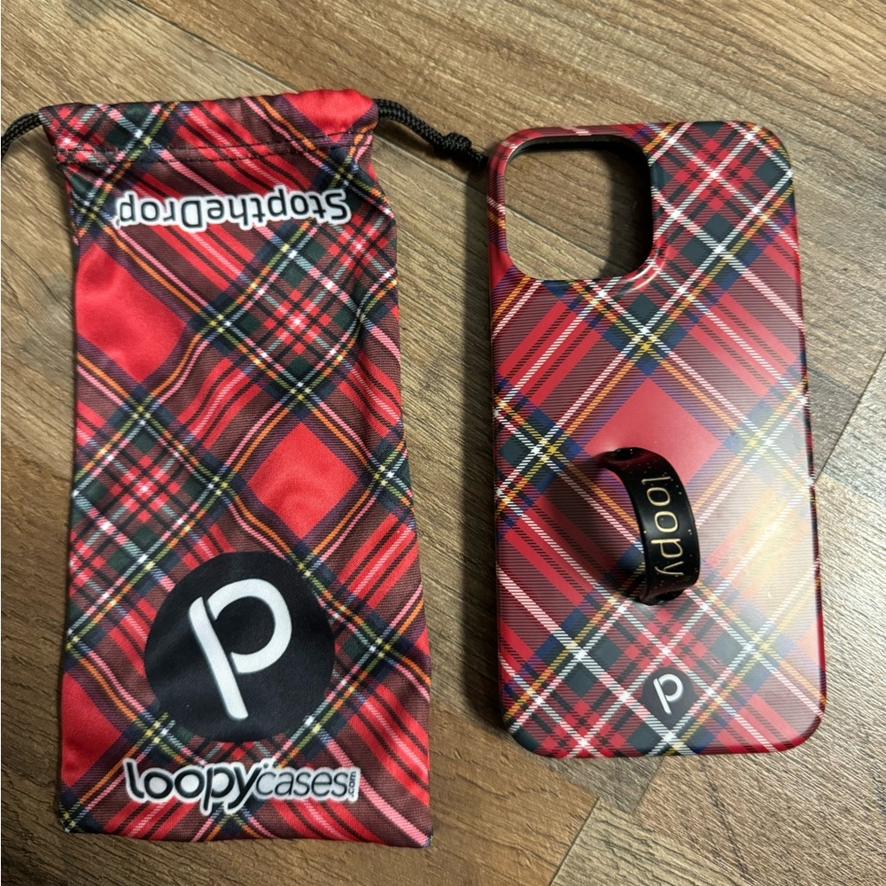 iPhone 13 Pro Max Loopy Red Tartan Plaid
